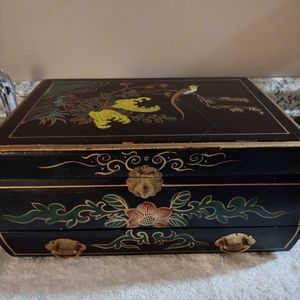 ~Vintage Japanese Jewelry Box~ Hand Painted w/ Brass Hardware!